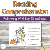 Halloween Reading Comprehension of Written Directions FREEBIE