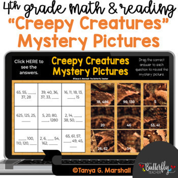 Preview of Halloween Reading & Math Activities 4th Grade Digital Resources