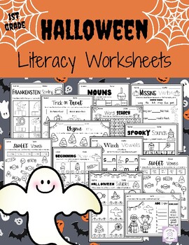 Preview of Halloween Reading Worksheets First Grade | October ELA No Prep Printables