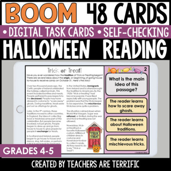 Preview of Halloween Reading Passages Boom Cards