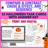 Halloween Reading Task Cards-Compare & Contrast, Cause & E