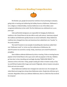 Preview of Halloween Reading Unit