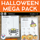 Halloween Reading Writing and Math Activities 1st and 2nd Grades