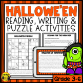 Halloween Reading Writing and Puzzle Activities