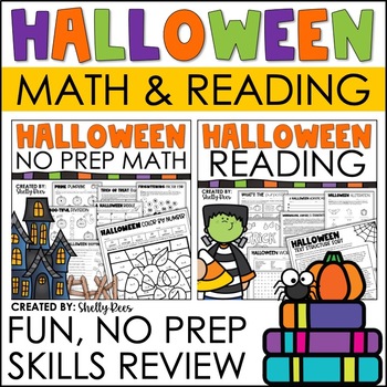 Preview of Halloween Reading and Math Bundle | Halloween Activities & Worksheets