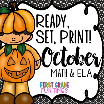 Preview of Fall Ready, Set, Print Halloween Activities (Halloween Math Halloween Writing)