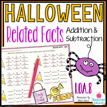 Preview of Halloween Related Facts Addition and Subtraction Fact Families 1OA8