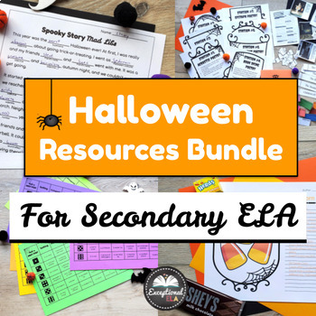 Preview of Halloween Resources Bundle - Poetry and writing activities - Printable & Digital