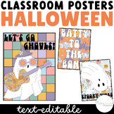 Halloween Retro Groovy Classroom Posters | Halloween Posters