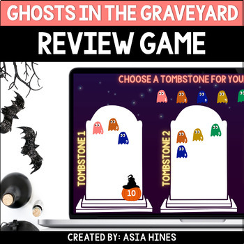 Preview of Halloween Review Game Template Ghosts In The Graveyard Fun Test Prep
