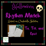 Halloween Music Rhythm Match Worksheet and Rhythm Cards--C