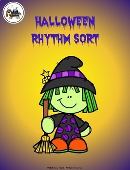Preview of Halloween Rhythm Sort - Quarter/Eighth Includes Smart Notebook