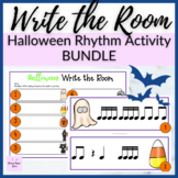 Halloween Rhythm Write the Room BUNDLE Music Review Activity