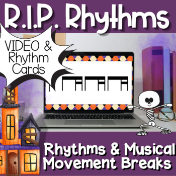 Preview of Halloween Rhythms & Movement with Music:  VIDEO & Cards for Ti-Tika Rhythms