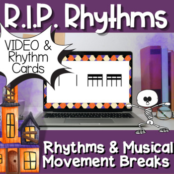 Preview of Halloween Rhythms & Movement with Music:  VIDEO & Cards for Tika Tika Rhythms