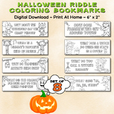 Halloween Riddle Coloring Bookmarks