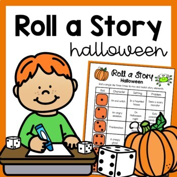 Preview of Halloween Roll A Story Writing Prompts - Halloween Narrative Writing