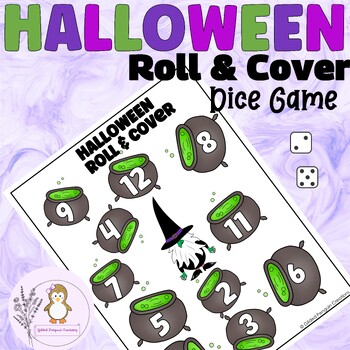 Halloween Roll and Cover Dice Game, Roll and Race