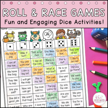 Halloween Roll and Cover Dice Game, Roll and Race