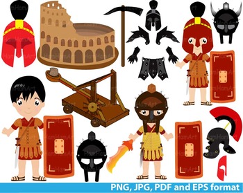 Preview of Halloween Rome Clip Art school teachers hero party warrior Gladiator history 127