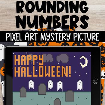 Preview of Halloween Rounding Decimal Numbers Digital Pixel Art Mystery Picture Activity