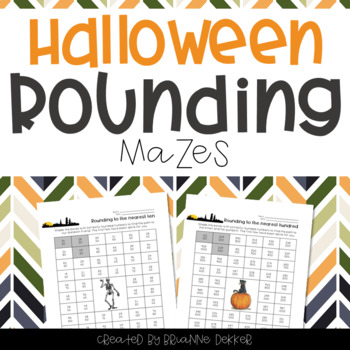 Preview of Halloween Rounding Maze Worksheets