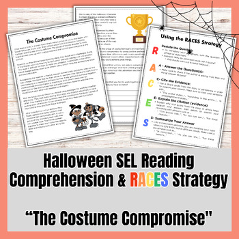 Preview of Halloween SEL Reading Comprehension & RACES Strategy: Costume Compromise
