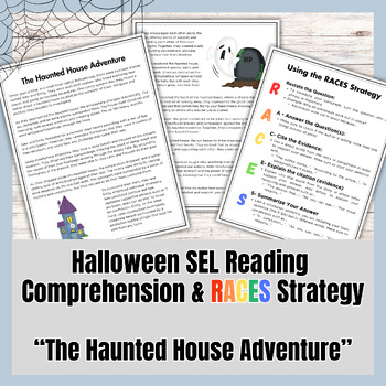 Preview of Halloween SEL Reading Comprehension & RACES Strategy - Overcoming Fear