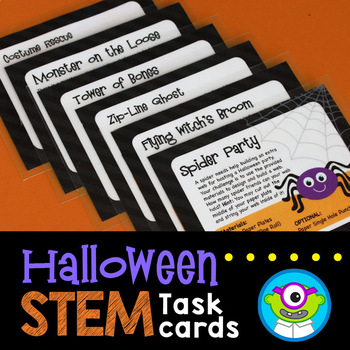 Preview of Halloween STEM Activities Task Cards + SeeSaw