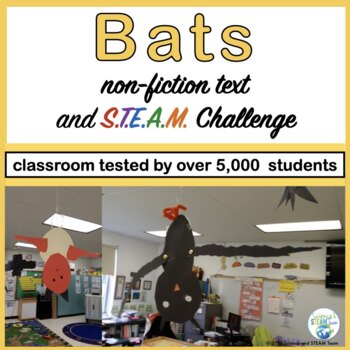 Preview of Halloween STEM Bats Nonfiction Text and Make a Bat Challenge