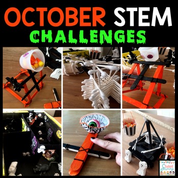 Preview of Halloween STEM Activities Challenges - October STEAM Middle School Catapult