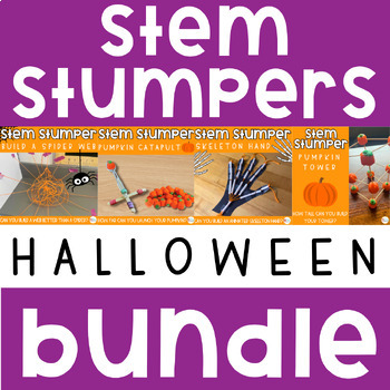 Preview of Halloween STEM Challenges Bundle│STEAM Activities│Spooky Stem Stumper Bundle