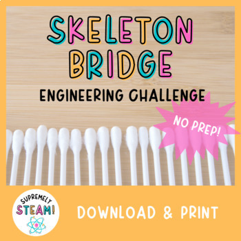 Preview of Halloween STEM / STEAM Activity - Skeleton Bridge Engineering Challenge!