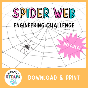 Preview of Halloween STEM / STEAM Activity - Spider Web Engineering Challenge!