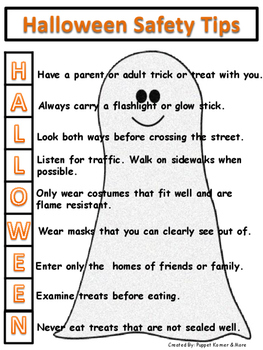 Halloween Safety Activity Sheet