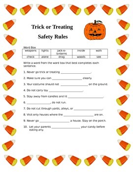 Preview of Halloween Safety Rules - Reading