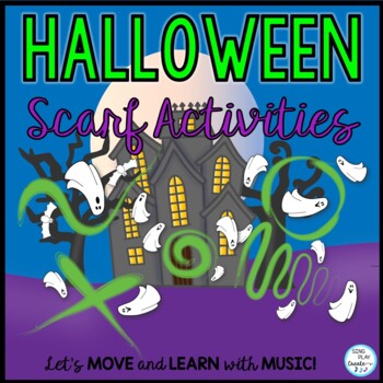 Preview of Halloween Scarf Activities Video with Music for PE, Music, Preschool, Home