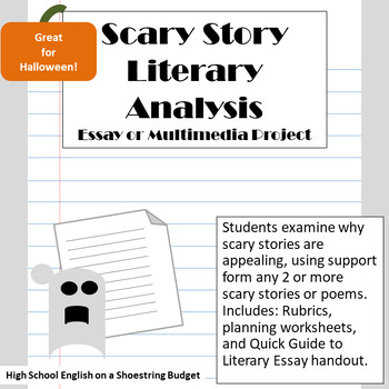 Preview of Halloween/ Scary Story Literary Analysis