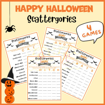 Preview of Halloween Scattergories activity school games Puzzle junior Primary middle 5th