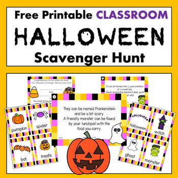 Halloween Scavenger Hunt, Classroom Halloween Treasure Hunt | TPT