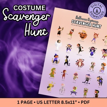 Preview of Halloween Scavenger Hunt, Costumes