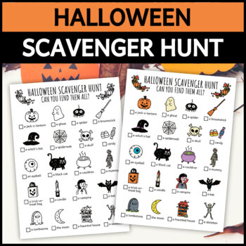 Halloween Scavenger Hunt For Kids, Spooky Fall Autumn Treasure Hunt ...