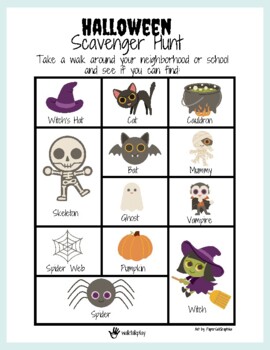 Preview of Halloween Scavenger Hunt Free Printable