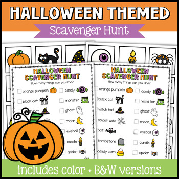 Halloween Scavenger Hunt List, Halloween Sensory Bin Activity ...