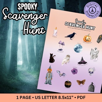 Preview of Halloween Scavenger Hunt, Spooky