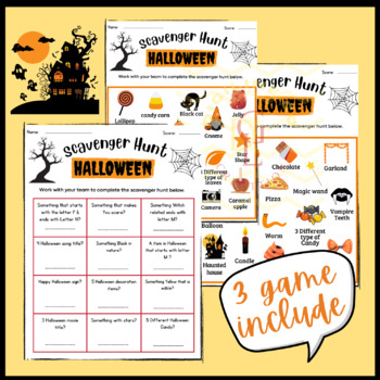 Halloween Scavenger Hunt game Spooky Fall Autumn Treasure Hunt Activity ...