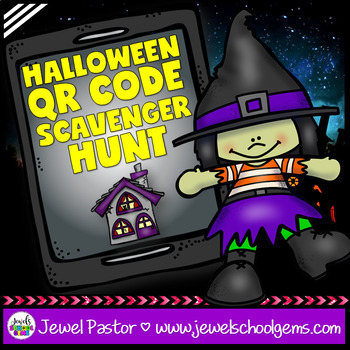 Preview of Halloween Scavenger Hunt with Halloween Trivia | QR Code Technology Activities