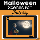No Print Halloween Scenes for Fluency (Stuttering) | Teletherapy
