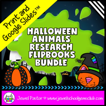 Preview of Halloween Science Activities BUNDLE | Animal Research Report Project Flip Books