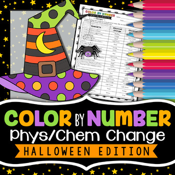 Preview of Halloween Science Activity - Physical and Chemical Changes Color By Number